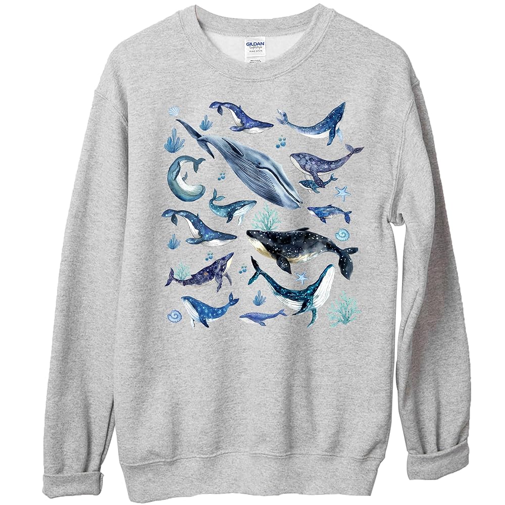 ★【COVERNAT】★Whale logo collar sweatshir.t★スウェット★ Amazon.com: Whale Aesthetic Sweater - Trendy Ocean Crewneck